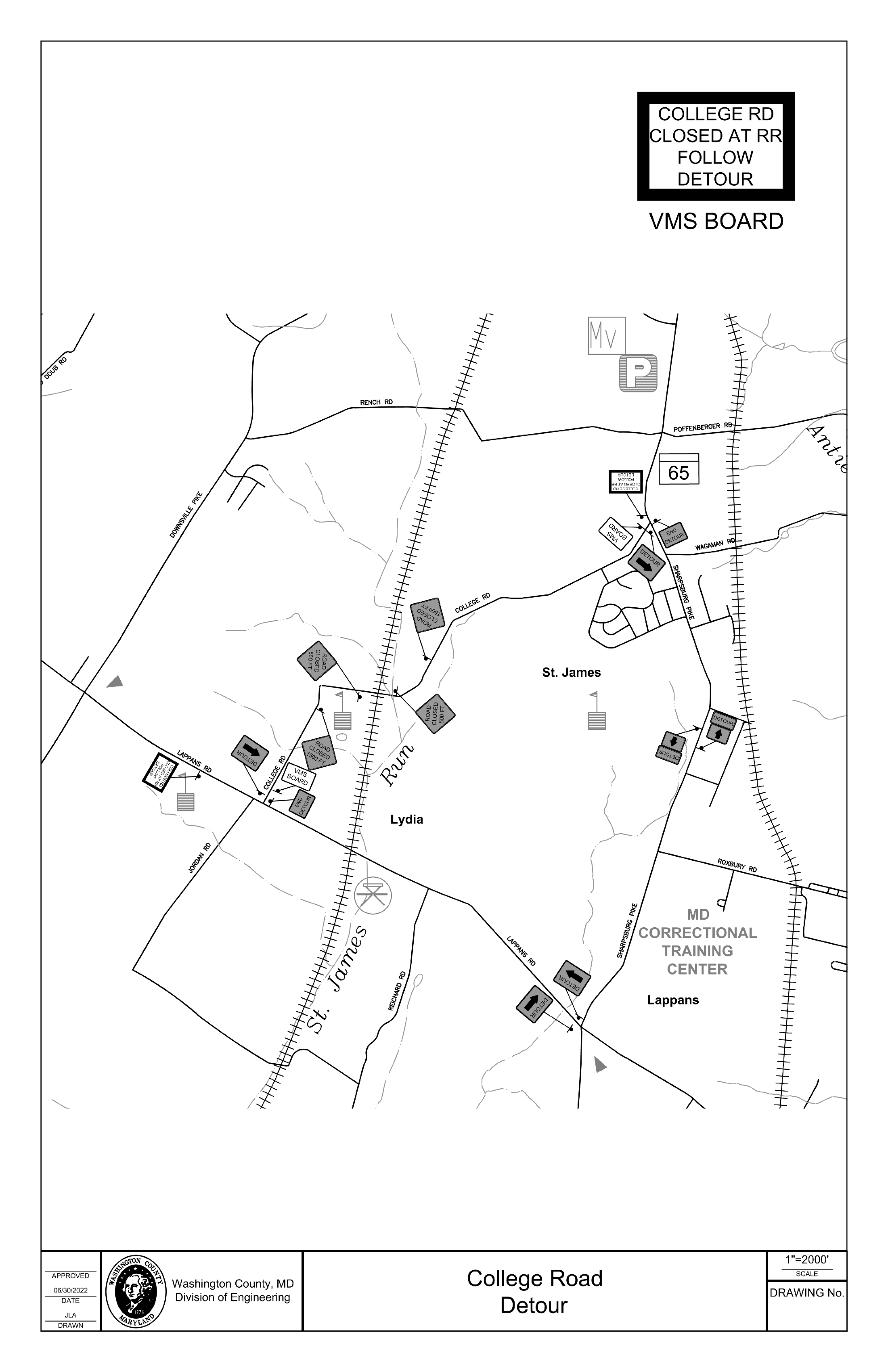 DETOUR INFORMATION Road Closure on College Road Washington County