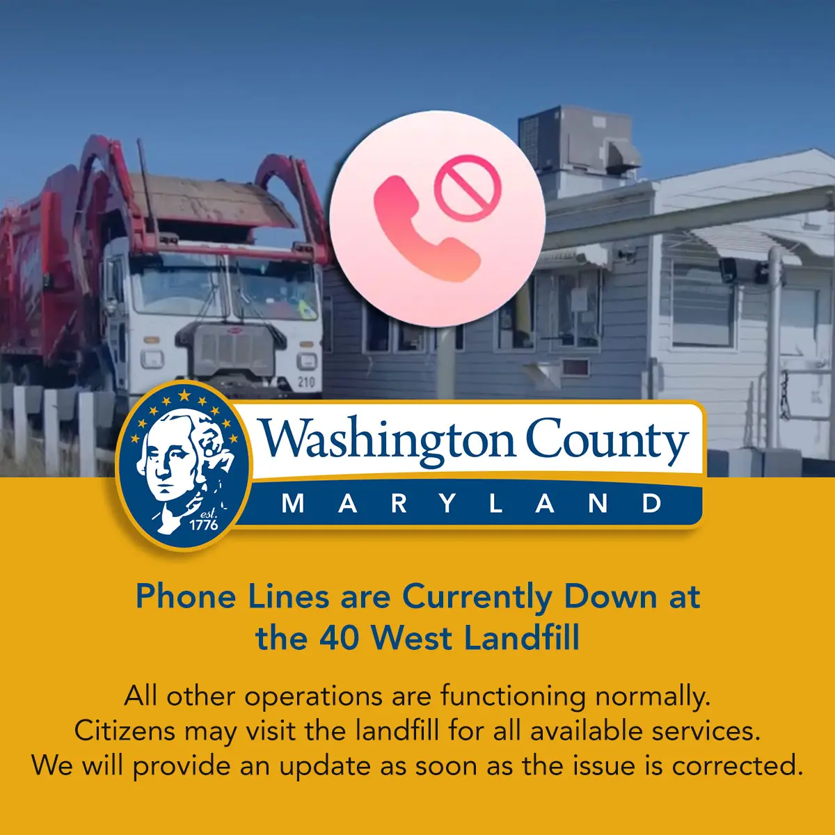 Forty West Landfill Experiencing Phone System Disruption - Washington ...