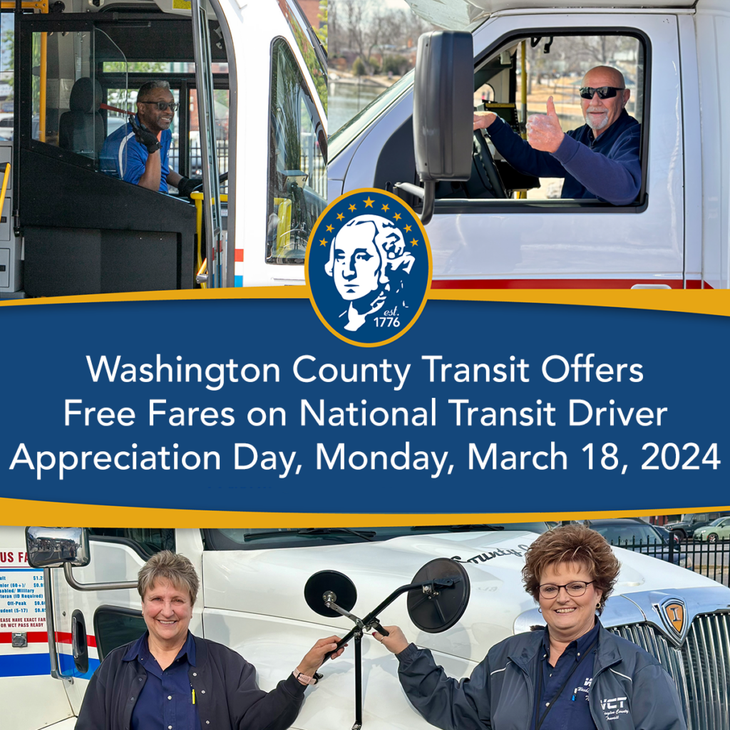 Washington County Transit Offers Free Fares on National Transit Driver