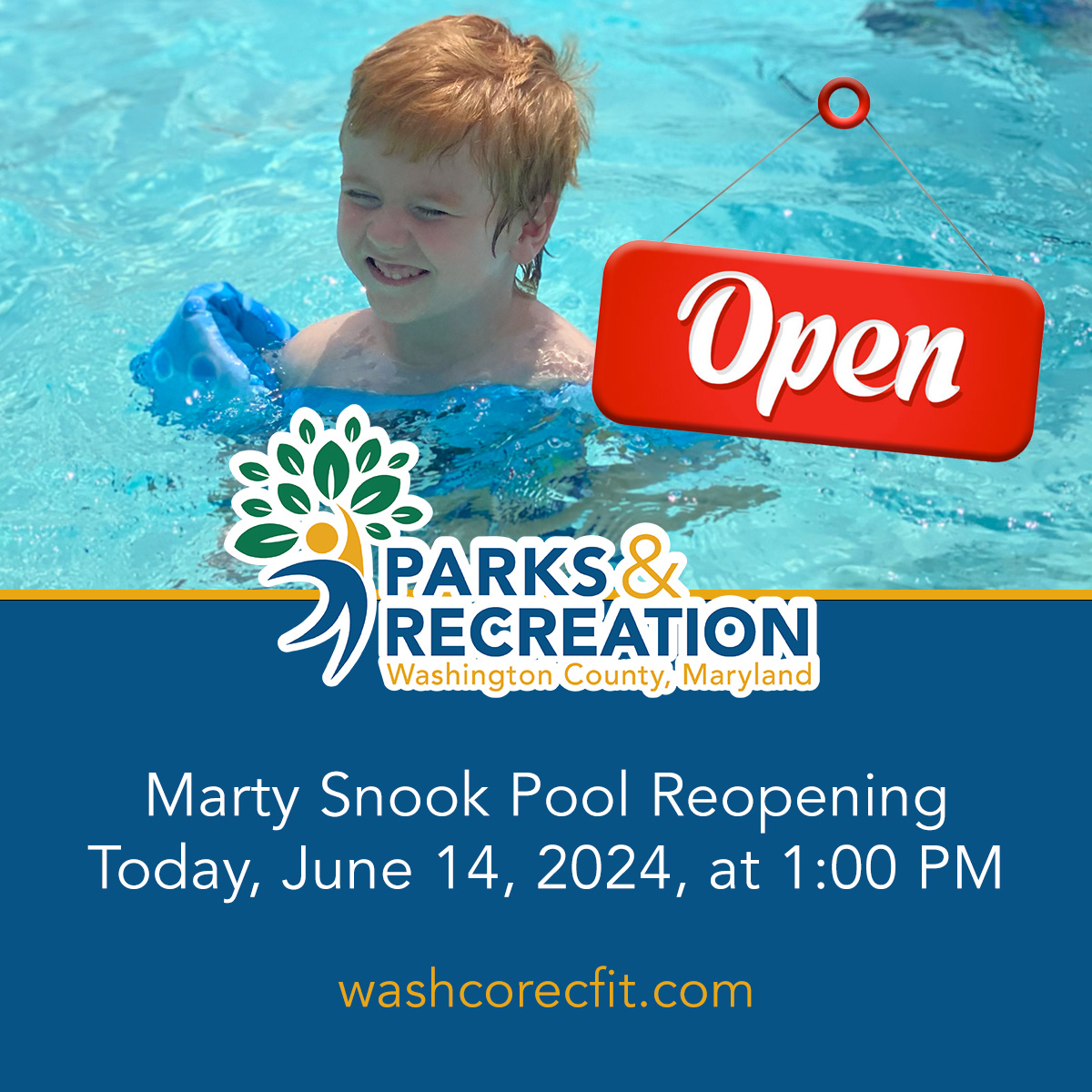 Marty Snook Pool Reopening Today, June 14, 2024, at 1:00 PM ...